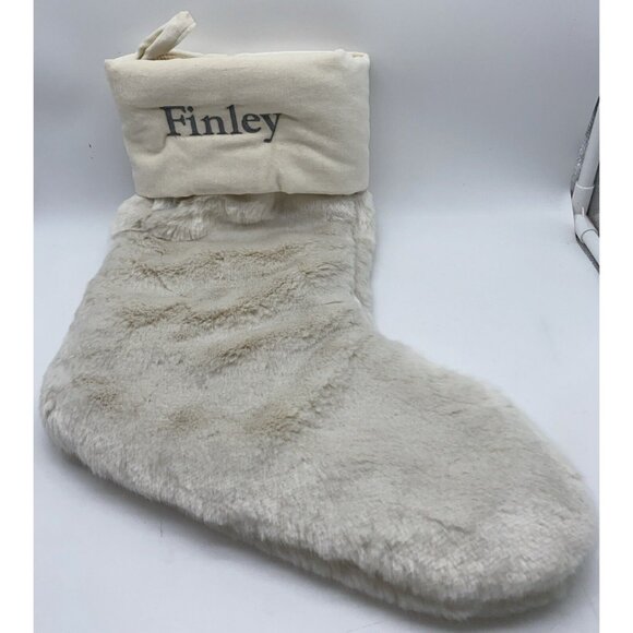 Pottery Barn Finley Alpaca Christmas Holiday Faux Fur Stocking Xmas Lined 19 in - Picture 1 of 11